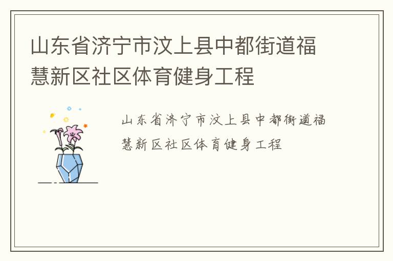 山東省濟寧市汶上縣中都街道?；坌聟^(qū)社區(qū)體育健身工程