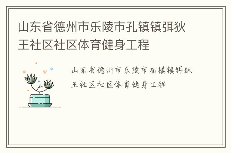 山東省德州市樂陵市孔鎮(zhèn)鎮(zhèn)弭狄王社區(qū)社區(qū)體育健身工程