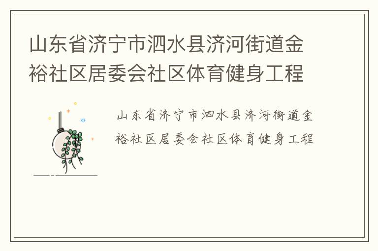 山東省濟寧市泗水縣濟河街道金裕社區(qū)居委會社區(qū)體育健身工程