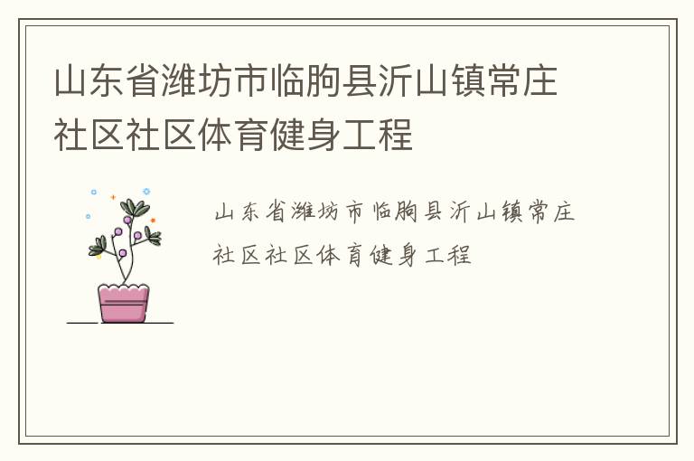 山東省濰坊市臨朐縣沂山鎮(zhèn)常莊社區(qū)社區(qū)體育健身工程