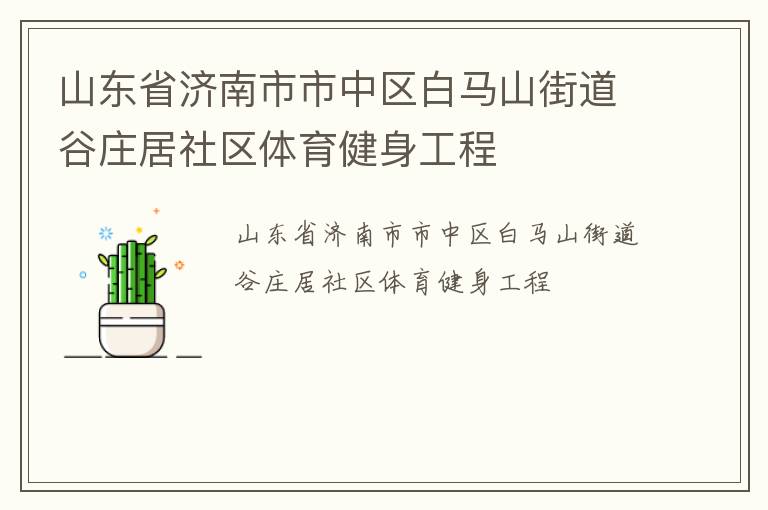 山東省濟南市市中區(qū)白馬山街道谷莊居社區(qū)體育健身工程