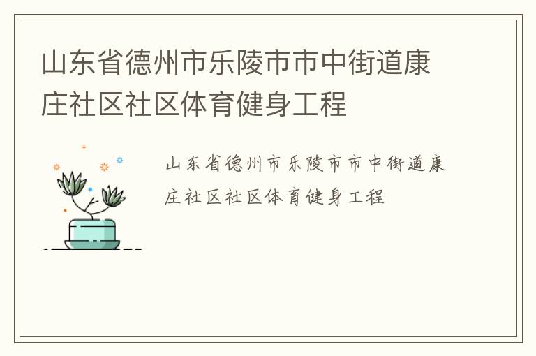 山東省德州市樂(lè)陵市市中街道康莊社區(qū)社區(qū)體育健身工程