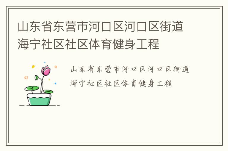 山東省東營市河口區(qū)河口區(qū)街道海寧社區(qū)社區(qū)體育健身工程