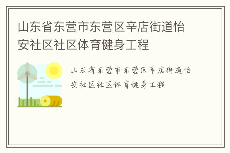 山東省東營市東營區(qū)辛店街道怡安社區(qū)社區(qū)體育健身工程