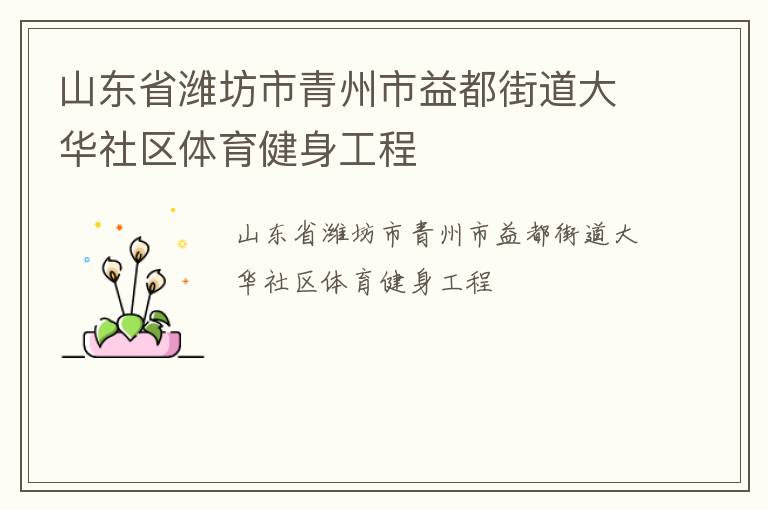 山東省濰坊市青州市益都街道大華社區(qū)體育健身工程