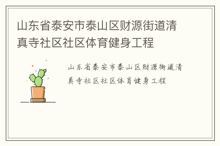 山東省泰安市泰山區(qū)財源街道清真寺社區(qū)社區(qū)體育健身工程
