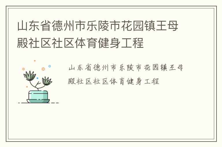 山東省德州市樂陵市花園鎮(zhèn)王母殿社區(qū)社區(qū)體育健身工程