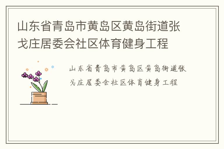 山東省青島市黃島區(qū)黃島街道張戈莊居委會(huì)社區(qū)體育健身工程