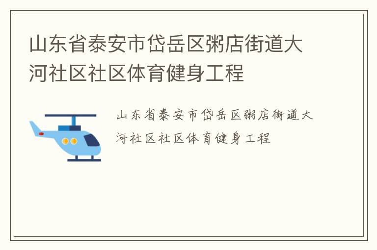 山東省泰安市岱岳區(qū)粥店街道大河社區(qū)社區(qū)體育健身工程
