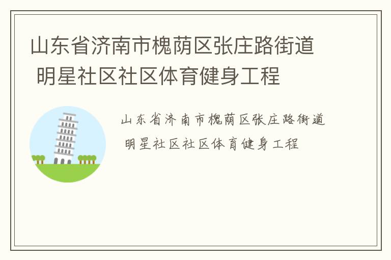 山東省濟(jì)南市槐蔭區(qū)張莊路街道 明星社區(qū)社區(qū)體育健身工程