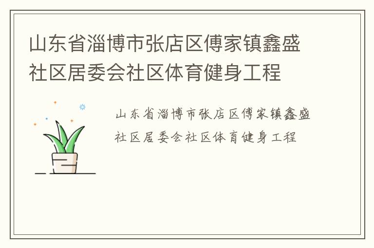 山東省淄博市張店區(qū)傅家鎮(zhèn)鑫盛社區(qū)居委會社區(qū)體育健身工程