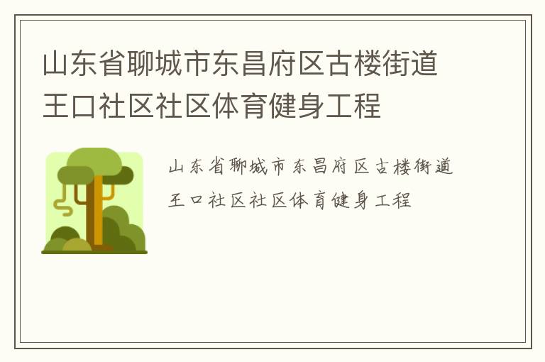 山東省聊城市東昌府區(qū)古樓街道王口社區(qū)社區(qū)體育健身工程