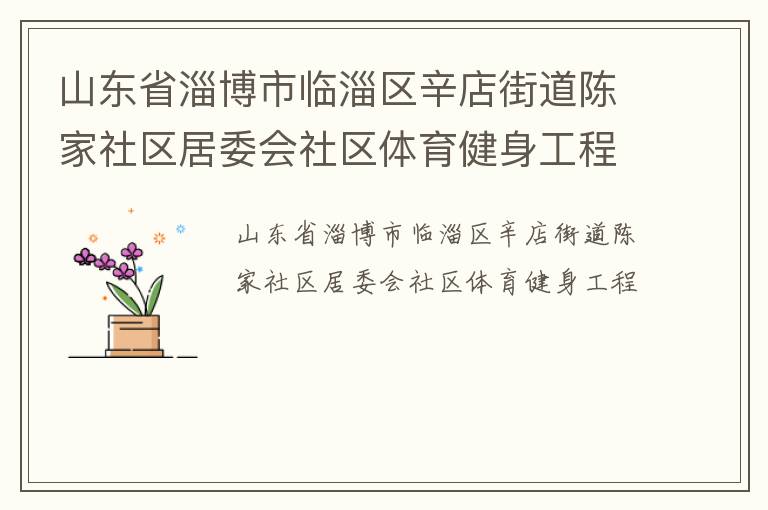 山東省淄博市臨淄區(qū)辛店街道陳家社區(qū)居委會(huì)社區(qū)體育健身工程