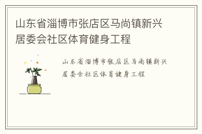 山東省淄博市張店區(qū)馬尚鎮(zhèn)新興居委會(huì)社區(qū)體育健身工程