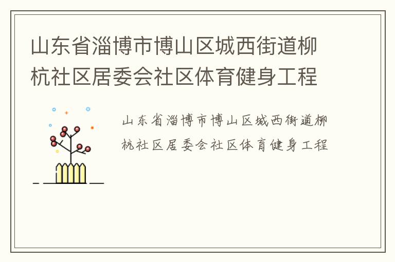 山東省淄博市博山區(qū)城西街道柳杭社區(qū)居委會(huì)社區(qū)體育健身工程