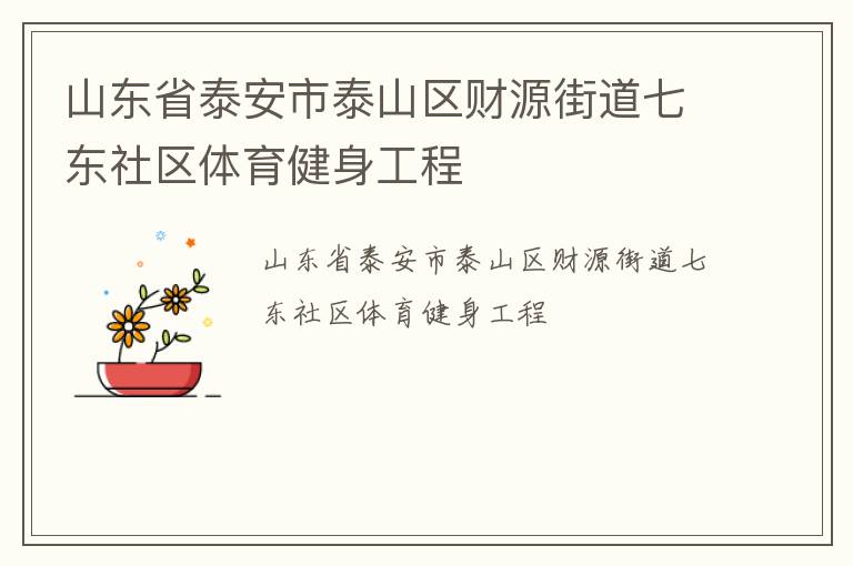 山東省泰安市泰山區(qū)財源街道七東社區(qū)體育健身工程