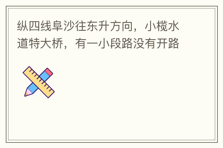 縱四線阜沙往東升方向，小欖水道特大橋，有一小段路沒(méi)有開(kāi)路燈，阜沙往東升上橋的一小段路，沒(méi)有開(kāi)，其他都開(kāi)了，為什么這一段路不開(kāi)，經(jīng)過(guò)的時(shí)候感覺(jué)很奇怪。