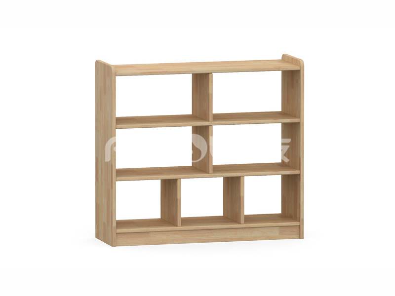 兒童教具柜實木七格-040