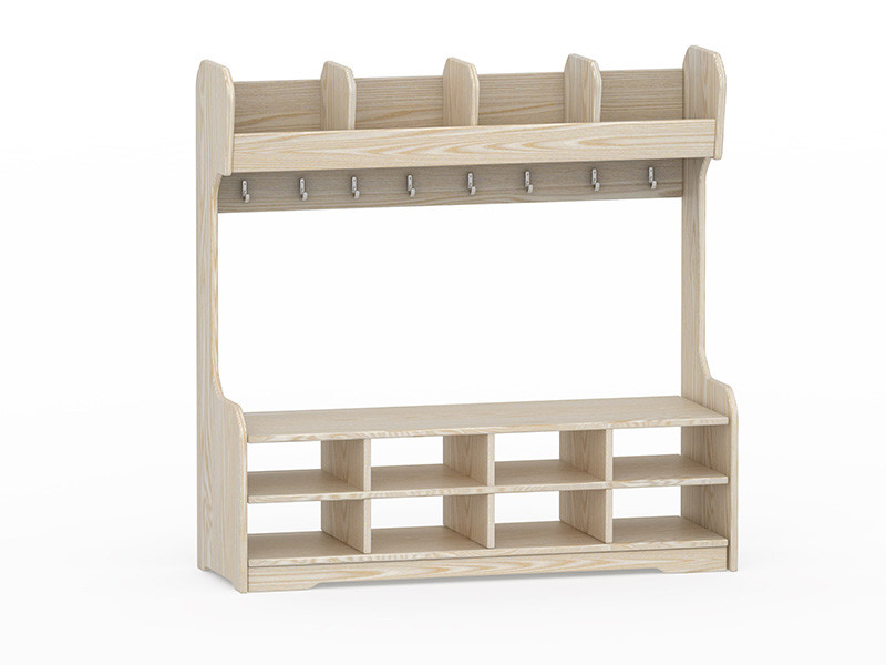 實木物品架寶寶寢室衣帽柜-039